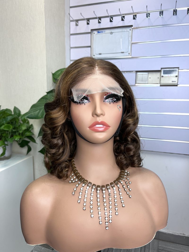 Bouncy Curl 5x5 Double Drawn Transparent Lace Closure Wig - 图片 7